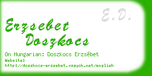 erzsebet doszkocs business card