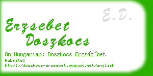 erzsebet doszkocs business card